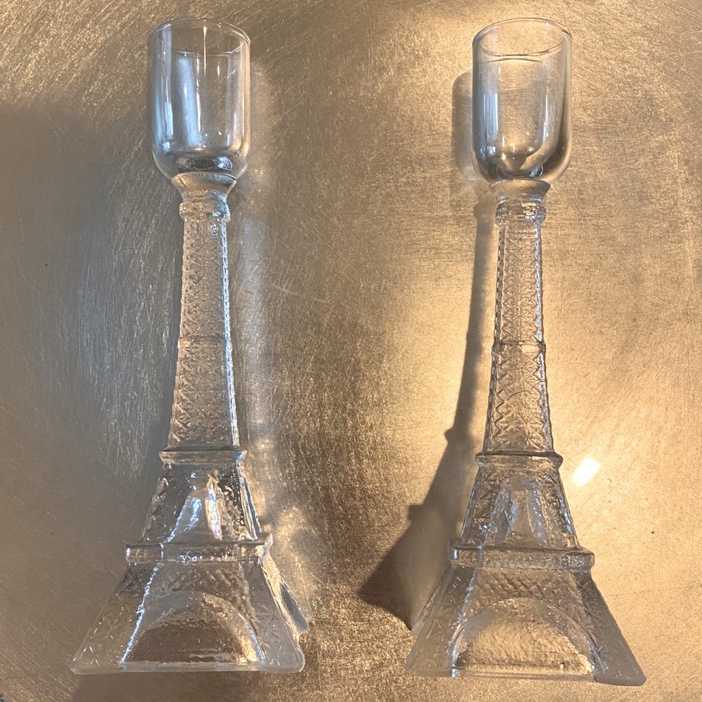 Glass Eiffel Tower Candle holders